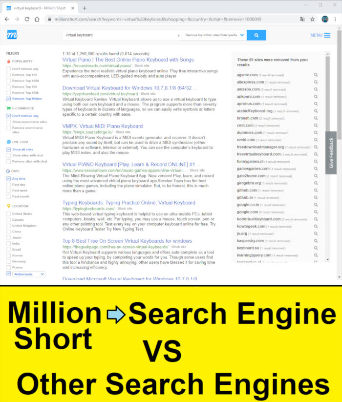 millionshort search engine